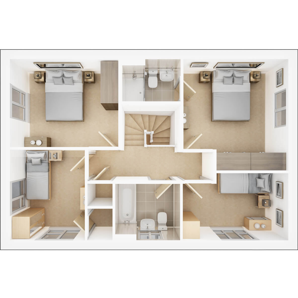 First floor plans of the Trusdale