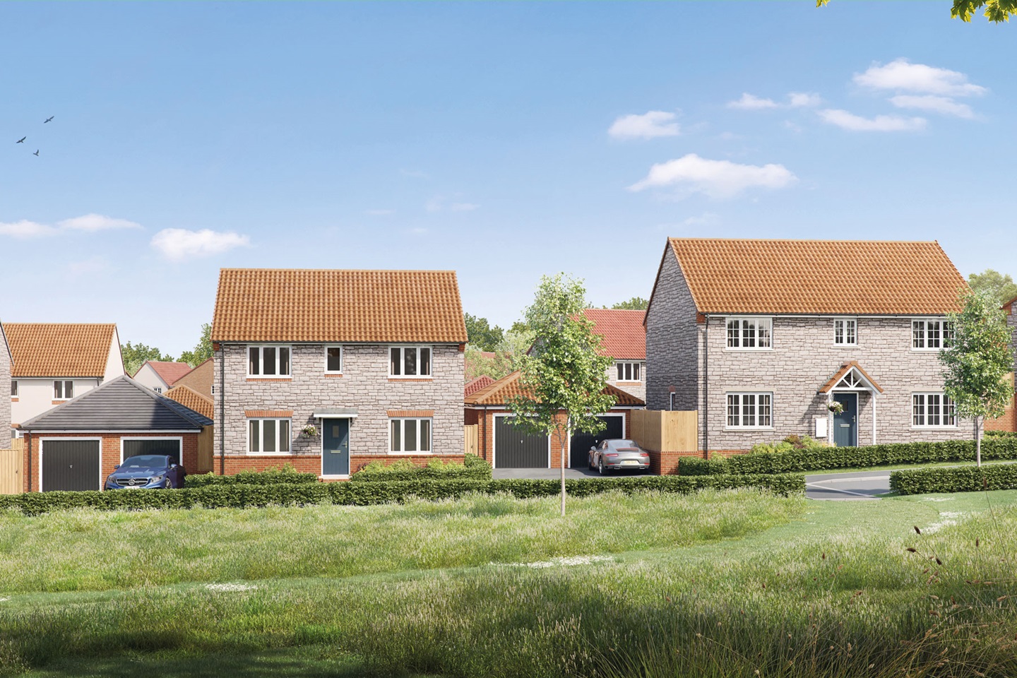 Artist's impression of Taylor Wimpey new homes at Rose Banks, Wells