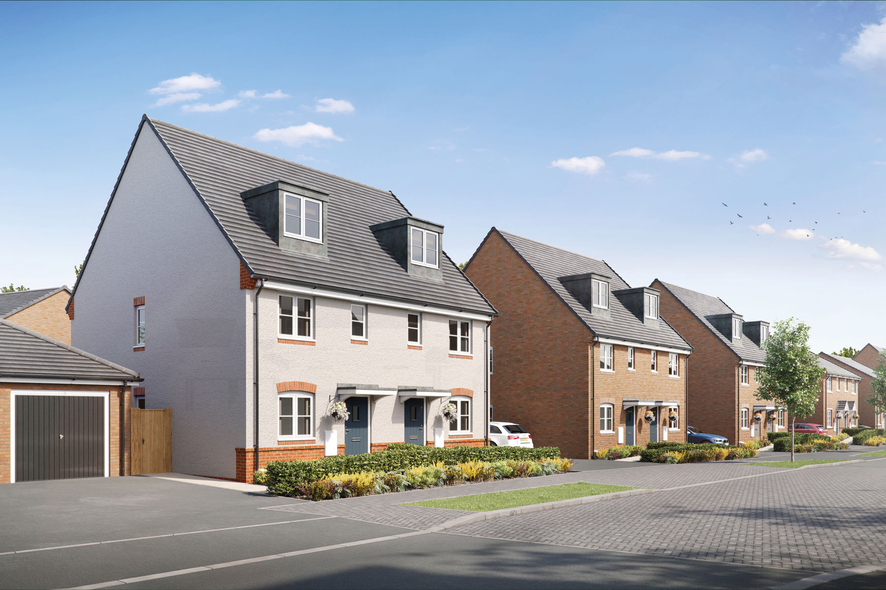Artist's impression of Taylor Wimpey new homes at Rose Banks, Wells