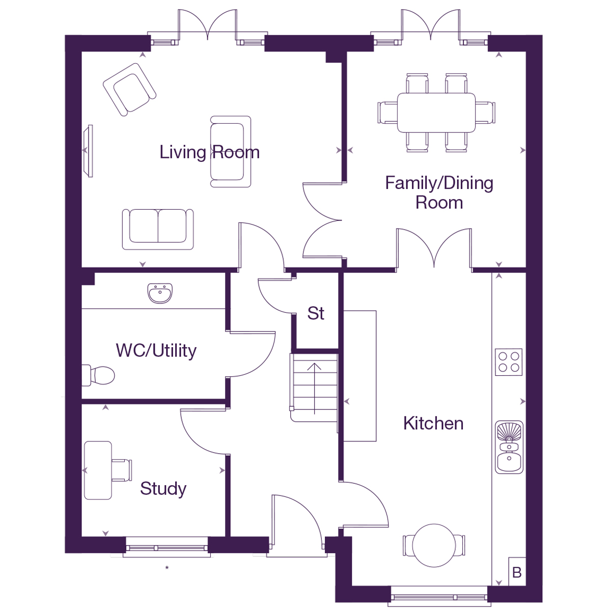 Ground Floor plan of the Lodge
