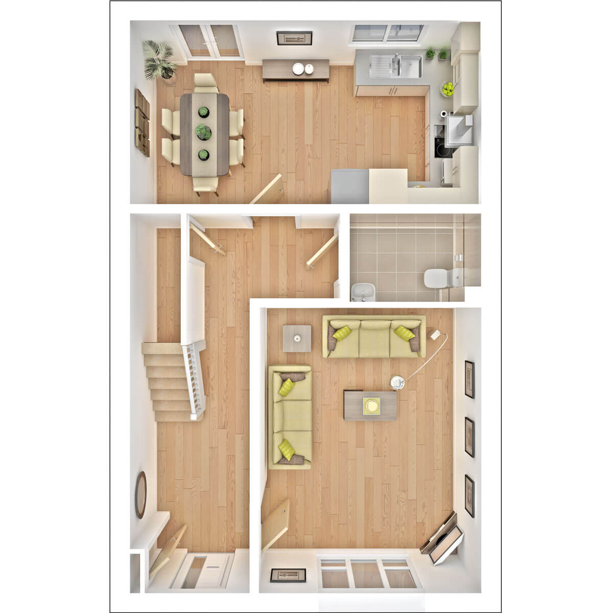 First floor plan of the Huxford