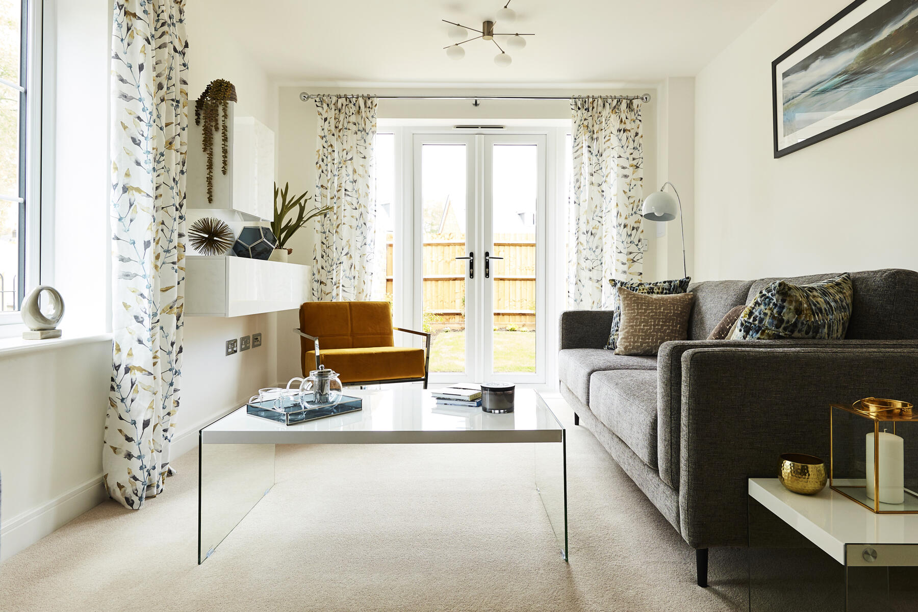 Lounge with French doors