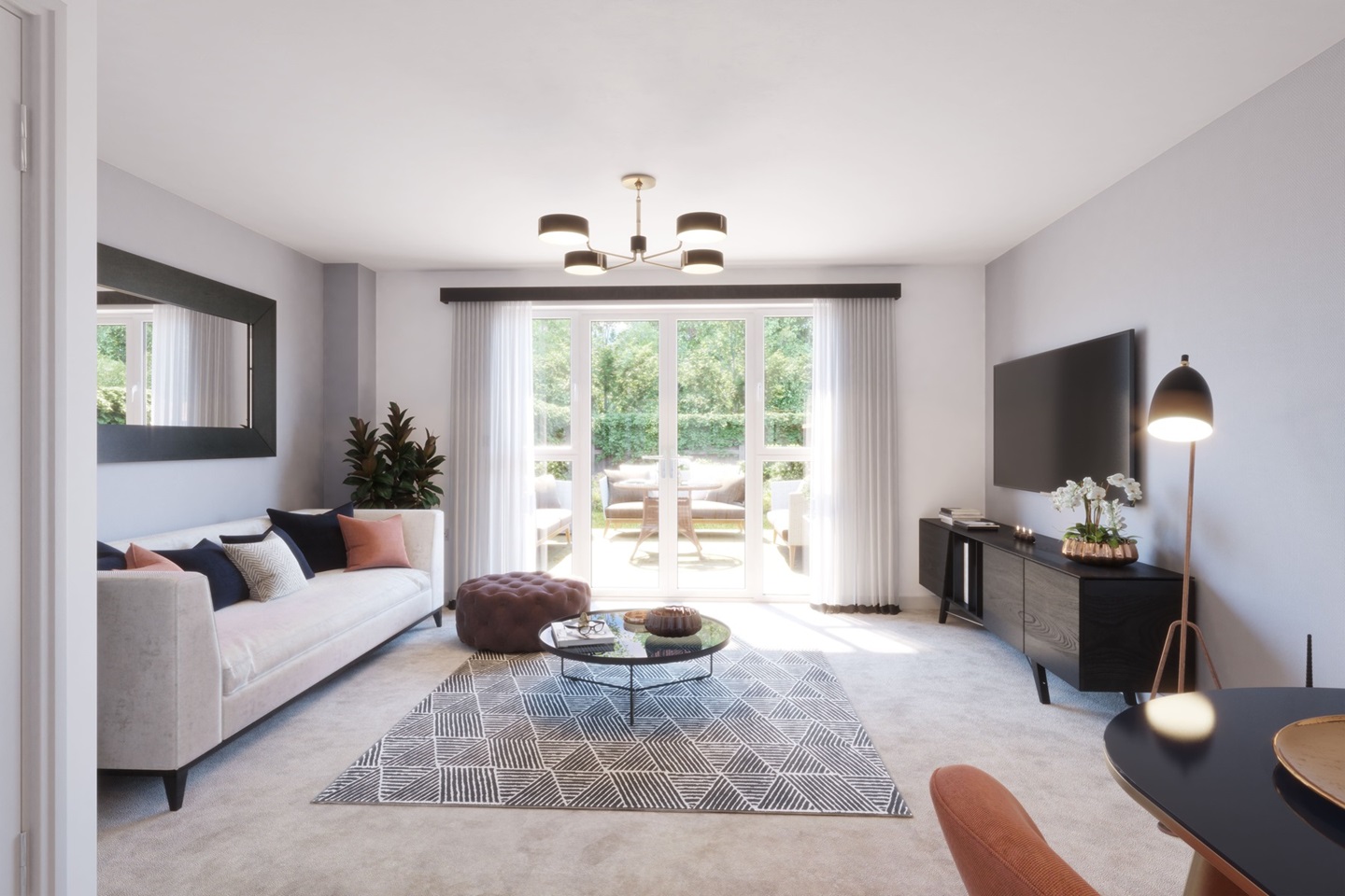 Lounge with French doors