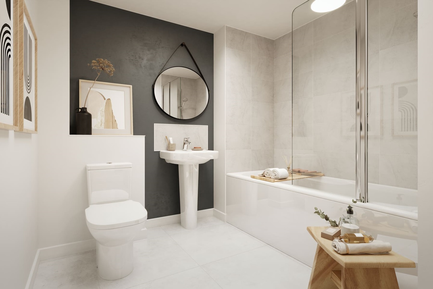 Bathroom with shower package