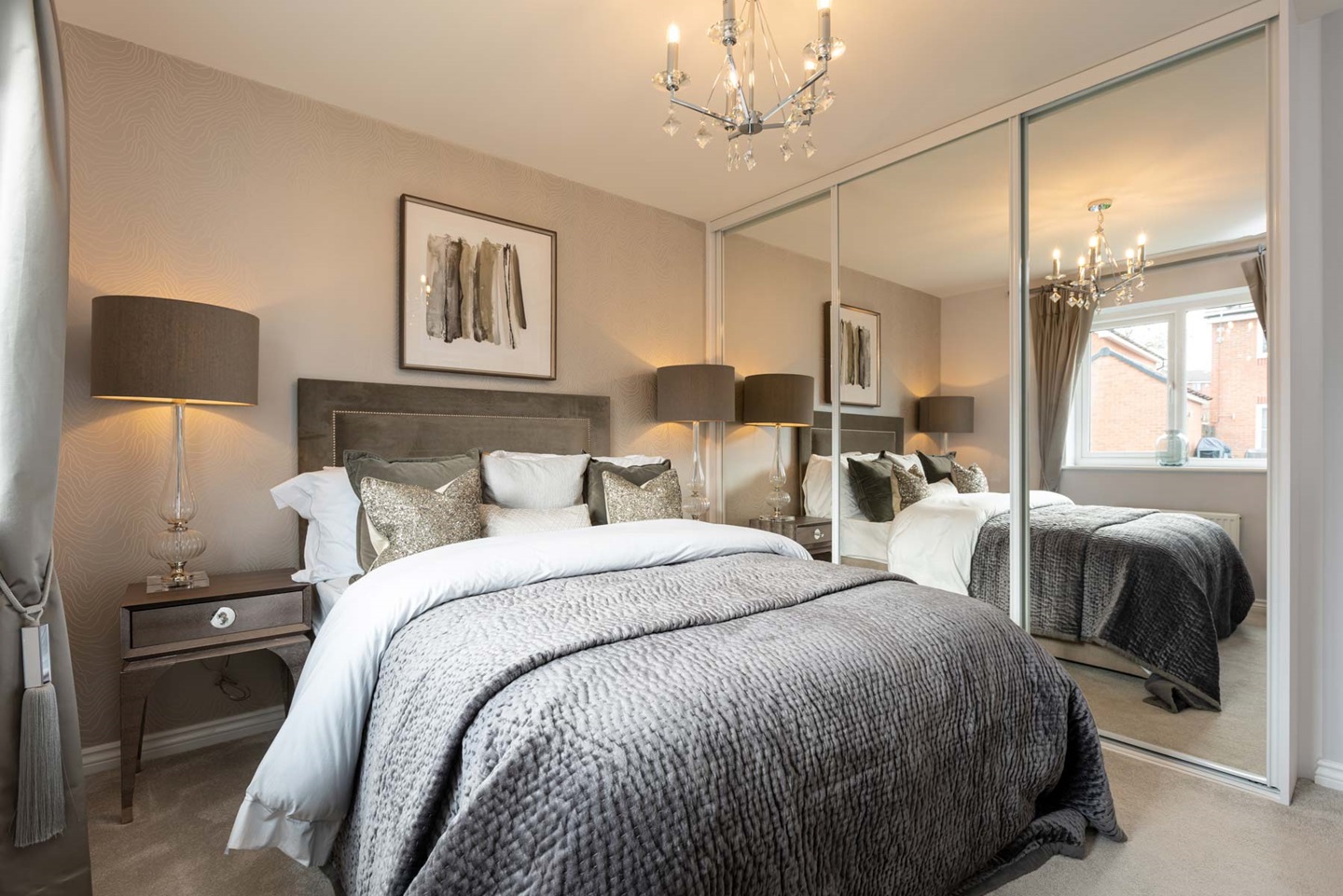 Bedroom with sliding wardrobes