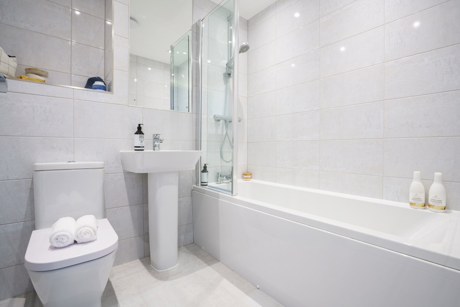Bathroom with shower package