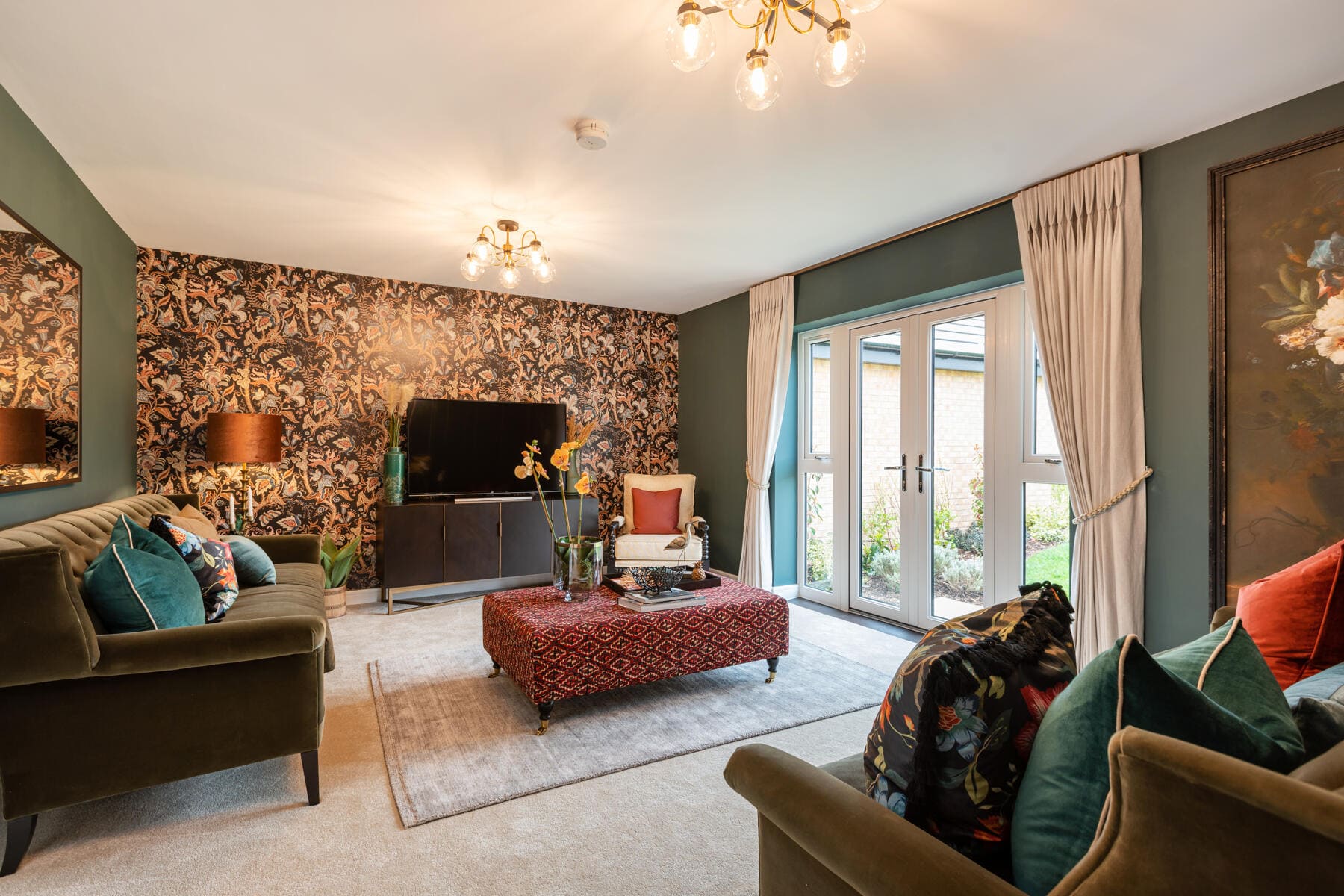 Lounge with French doors