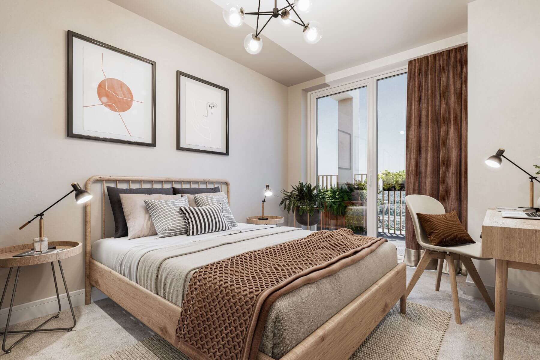 Extra space for dressing areas or desks