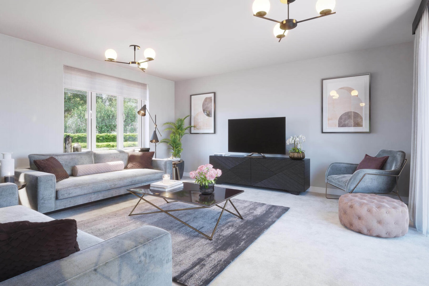 A spacious lounge offers a place for the family to relax and unwind