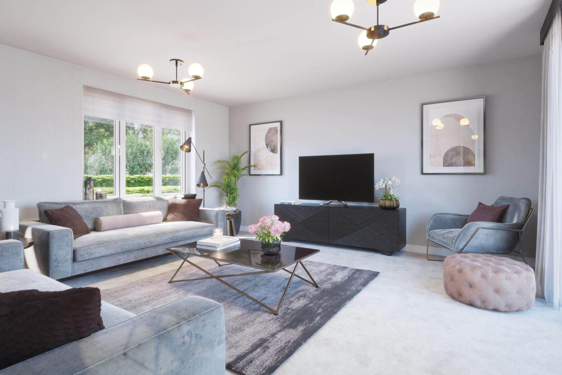 A spacious lounge offers a place for the family to relax and unwind