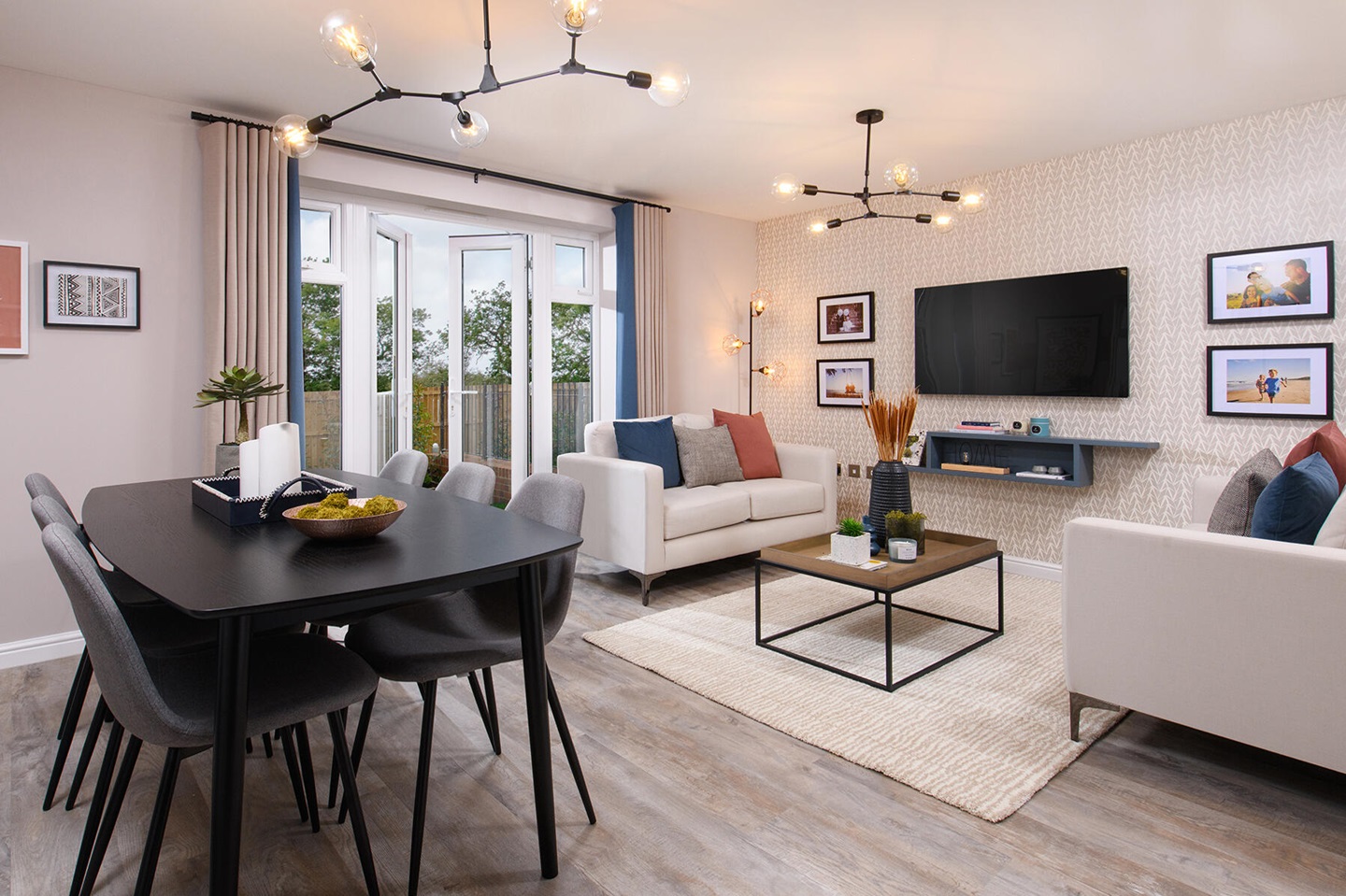 The Benford living and dining area
