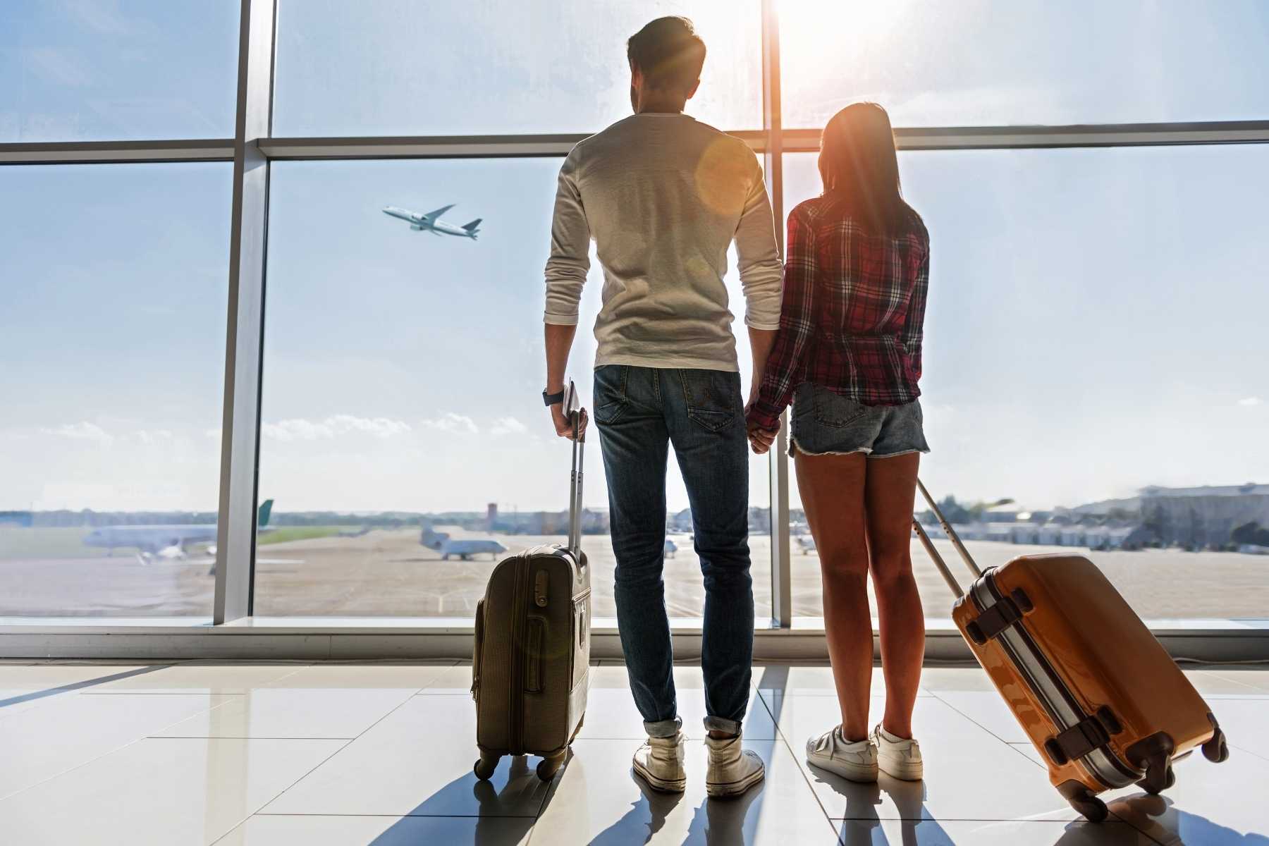Couple in an airport
