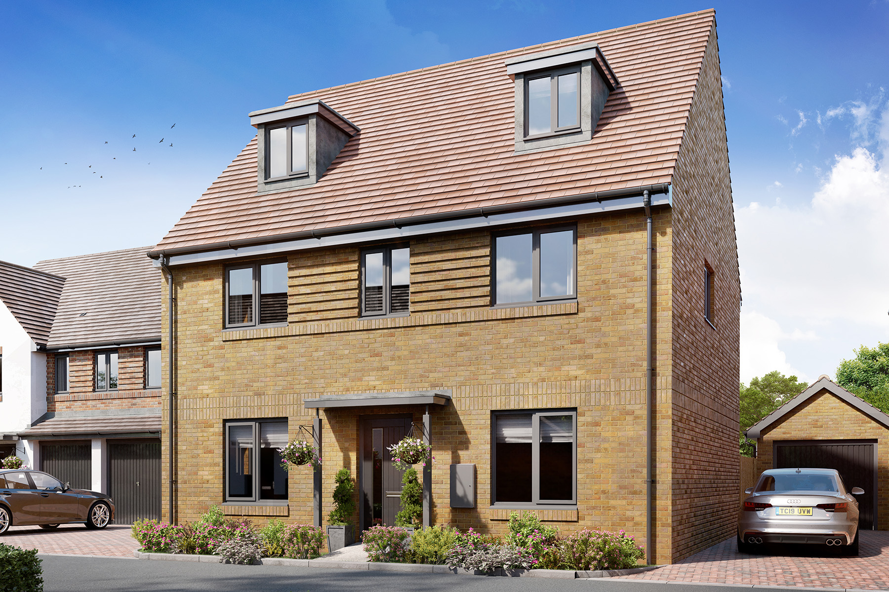 Variety of detached homes on the development