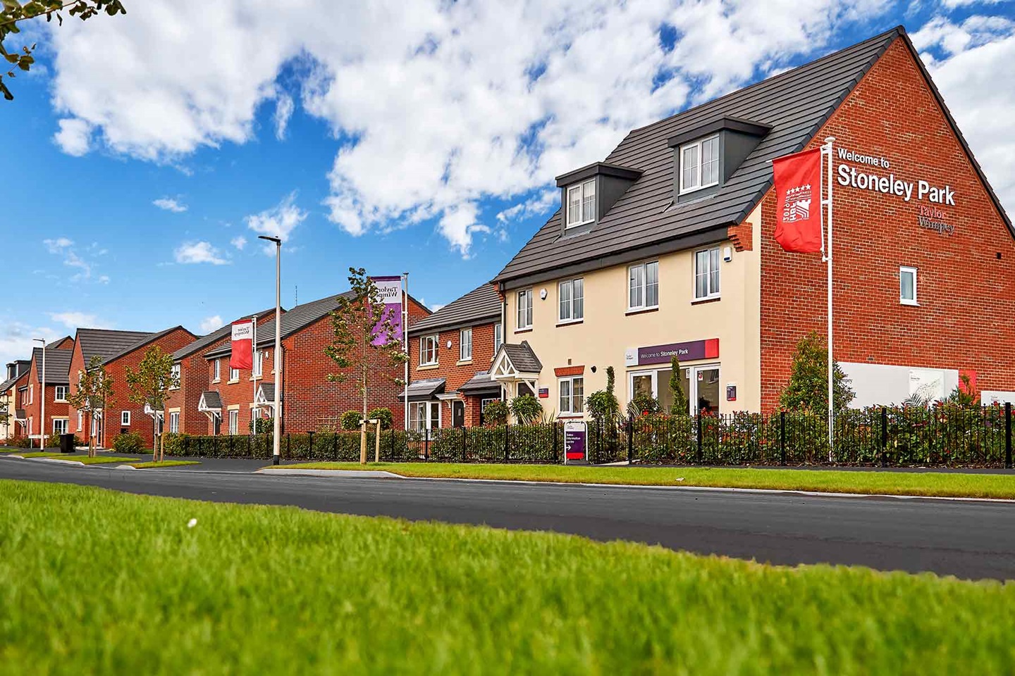 Stoneley Park Phase 2 show homes side view Sept 19