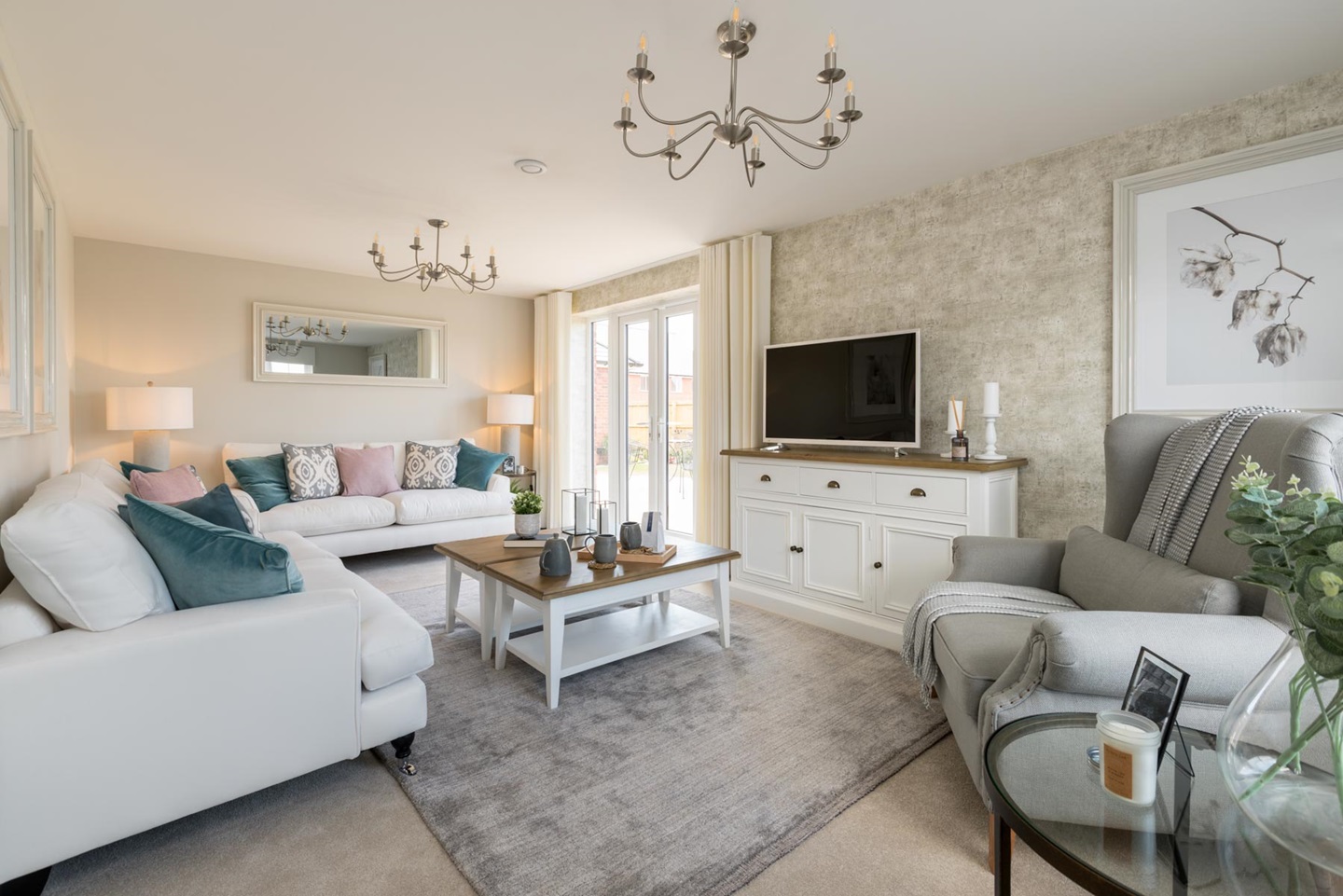 Lounge showing patio doors
