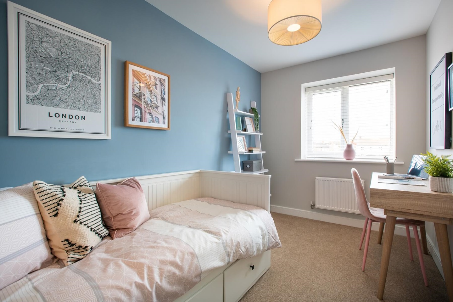 Bedroom 3 is well-suited to a child or even a home office