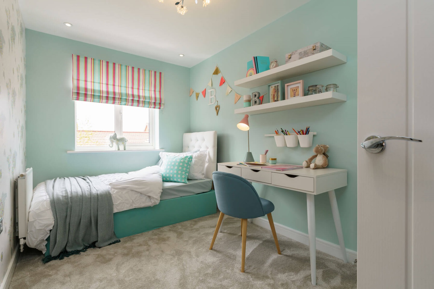 This bedroom would be ideal for a child or even a home office