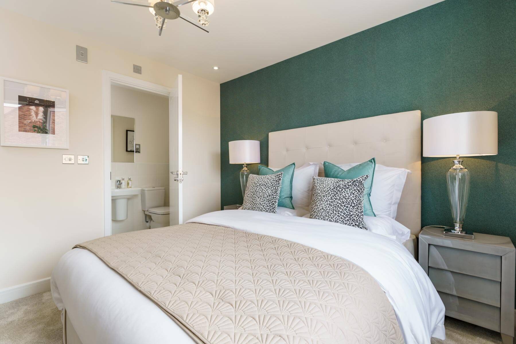 There's ample space in the main bedroom