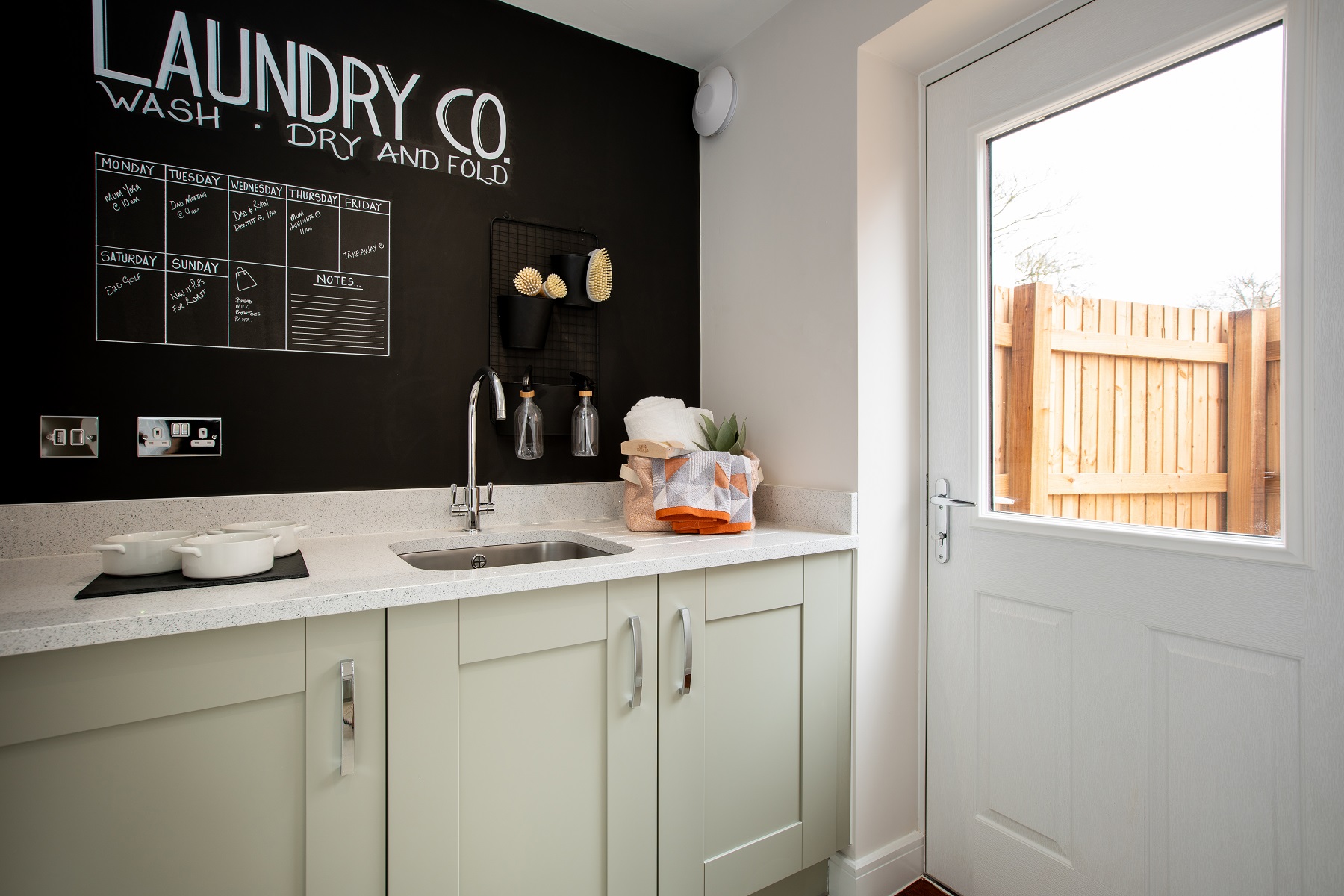 The handy utility area has access outside