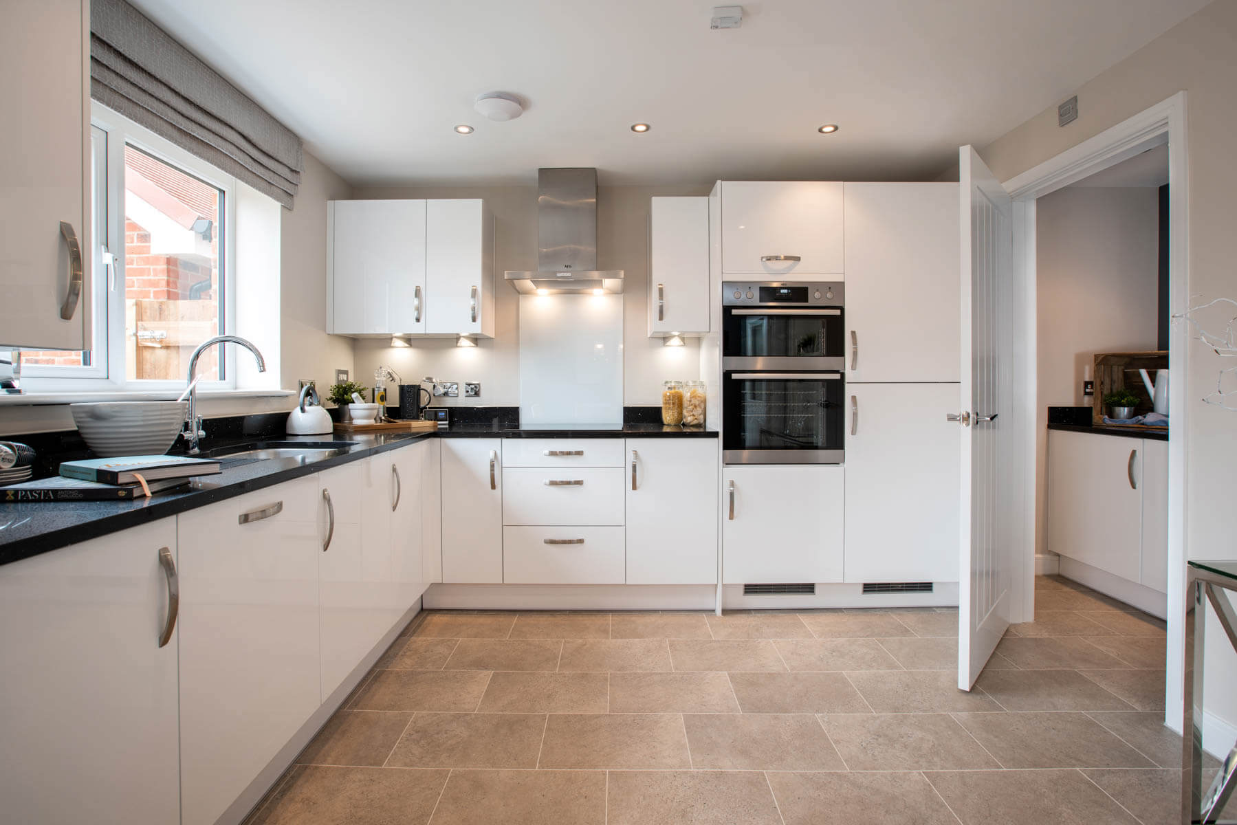A large modern kitchen that is easy to clean