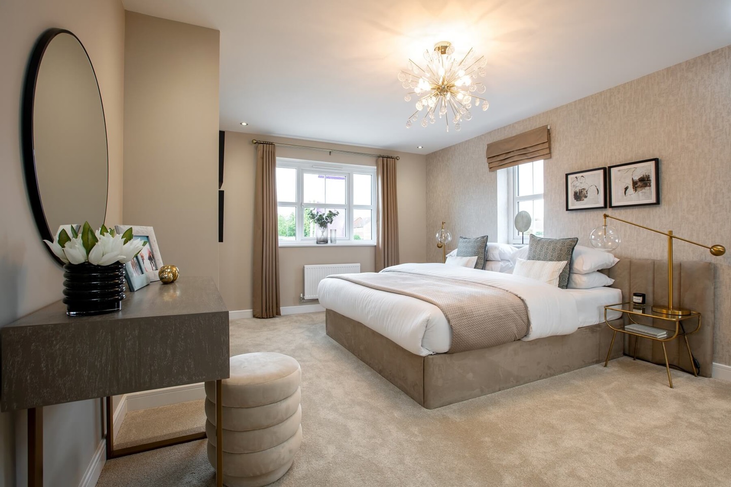 The main bedroom offers plenty of space to unwind and relax