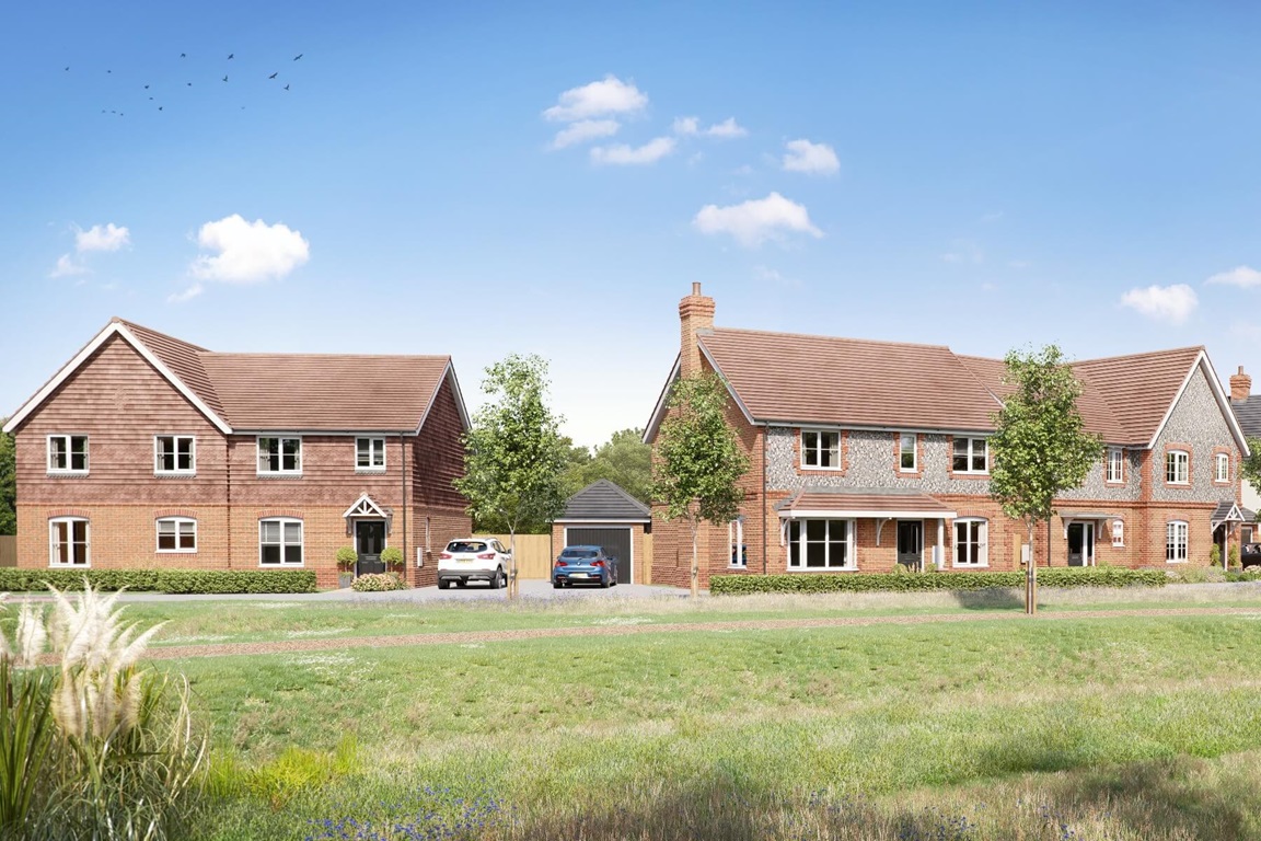 Artist's impression of a typical street scene at Barley Grange Phase 4