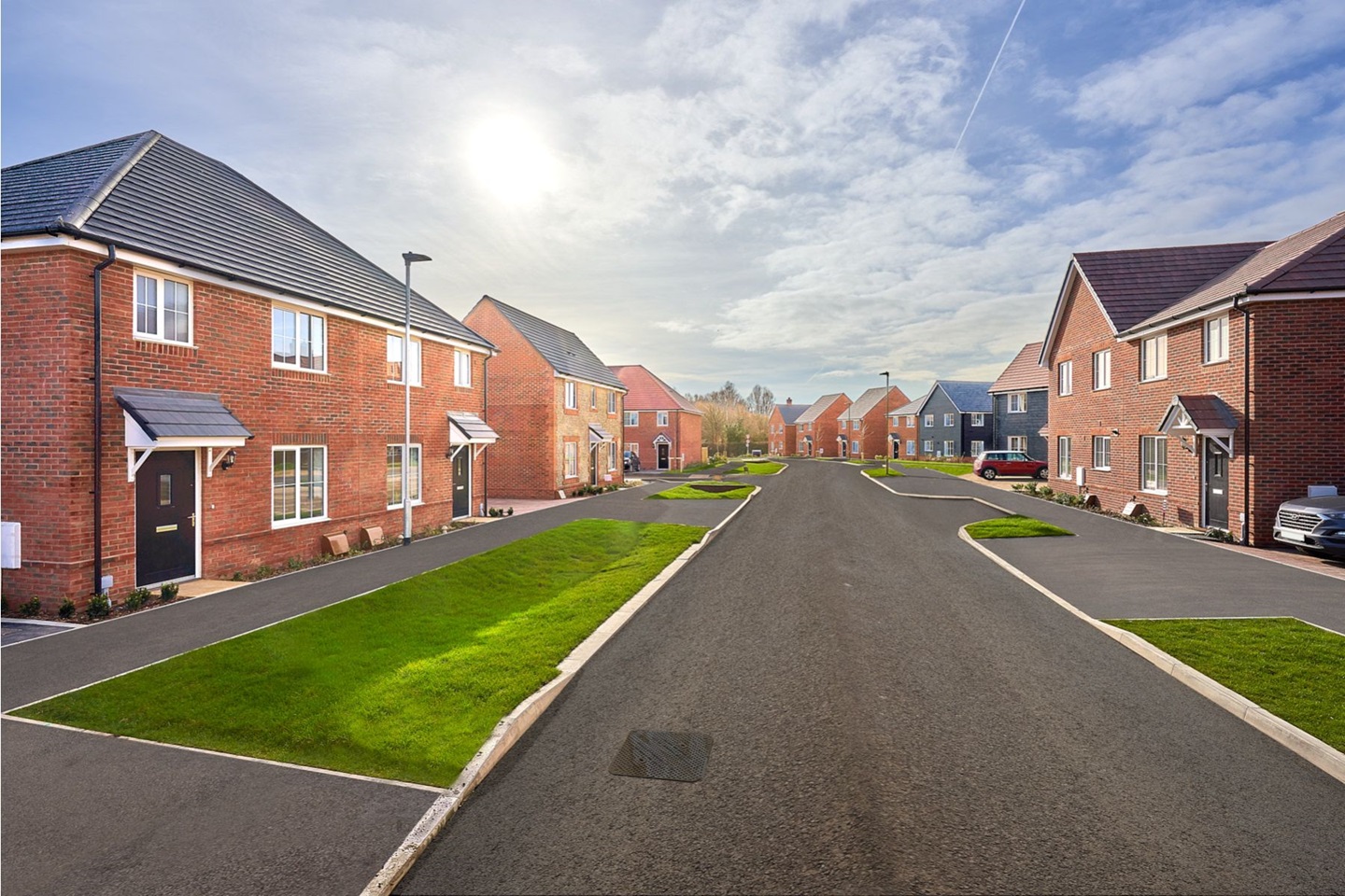 Actual street scene at Shopwyke Lakes