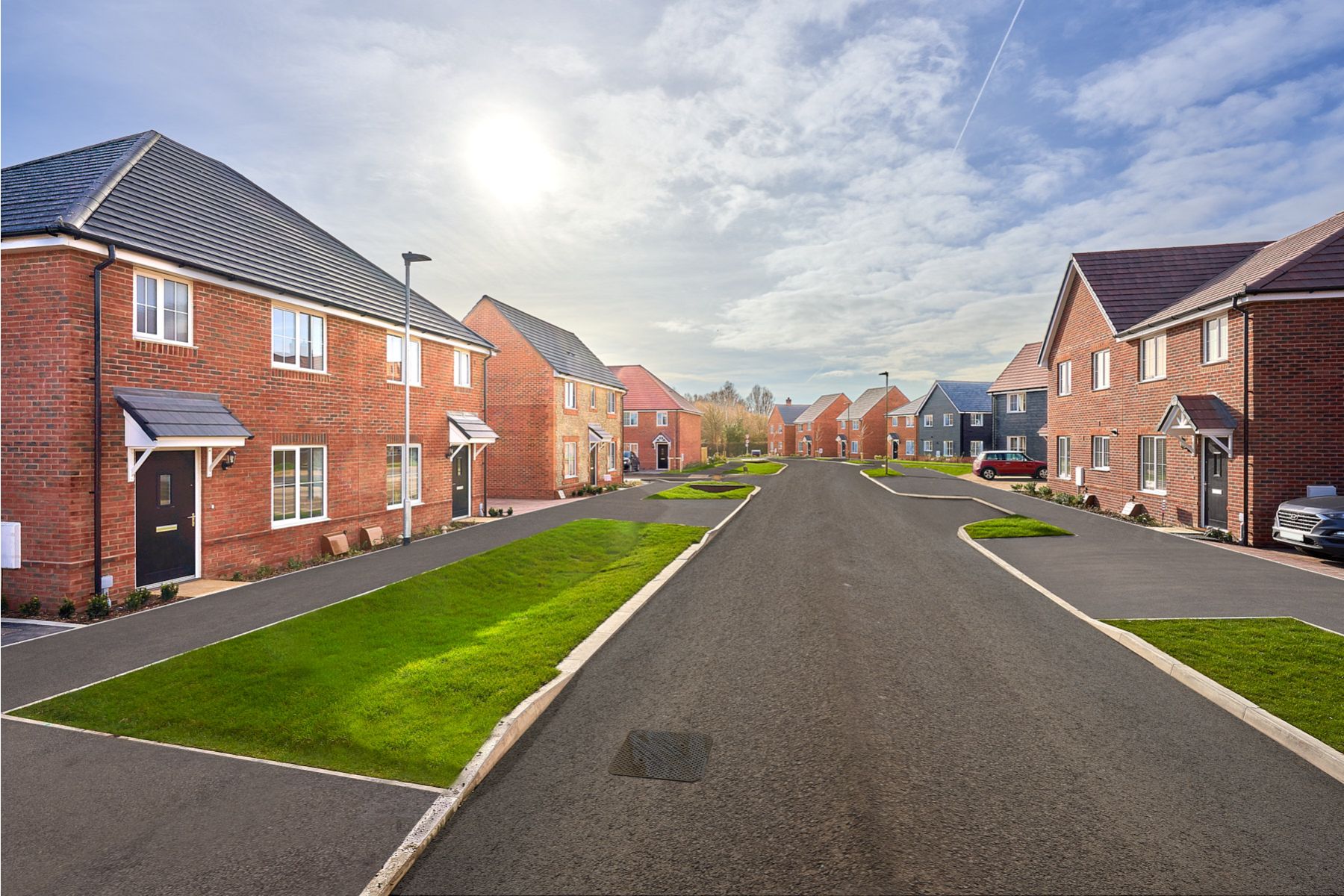 Actual street scene at Shopwyke Lakes