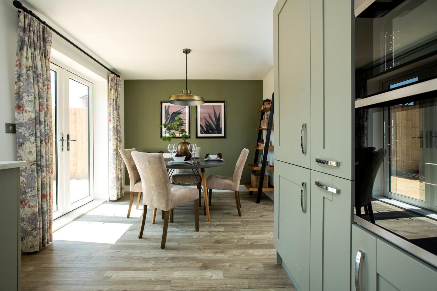 Kitchen looking down to the dining area