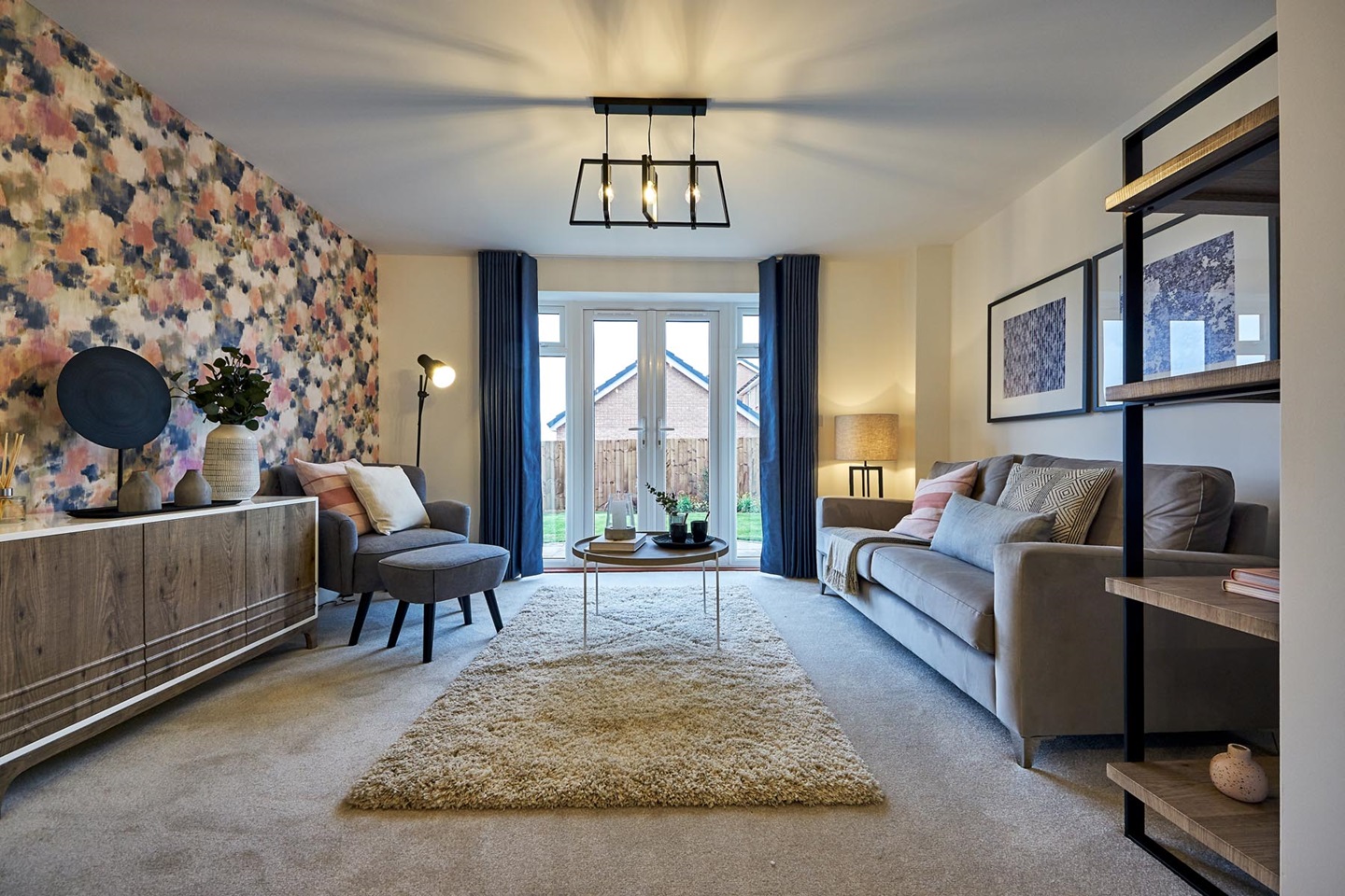 Double doors lead out to the garden from the lounge