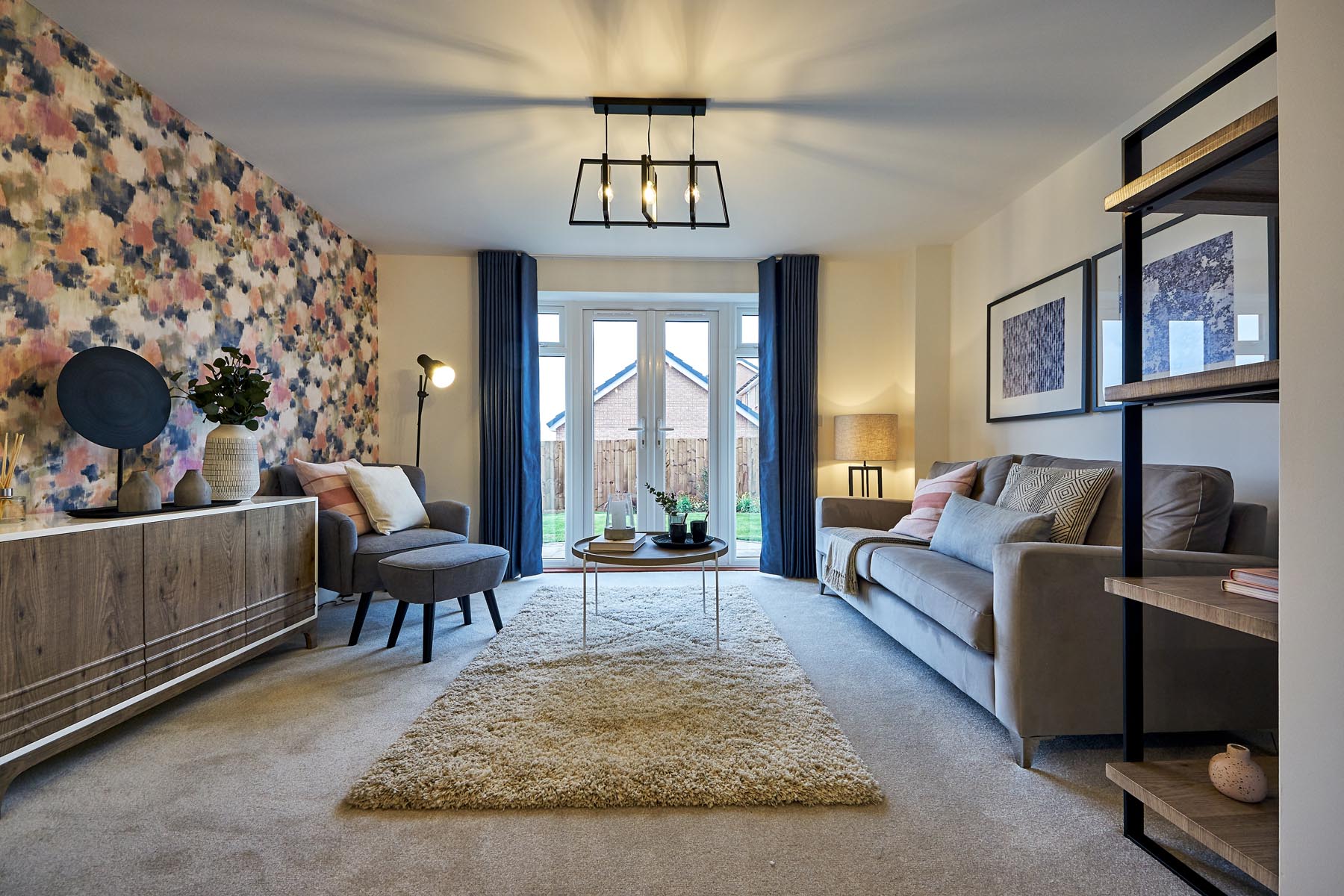 Double doors lead out to the garden from the lounge