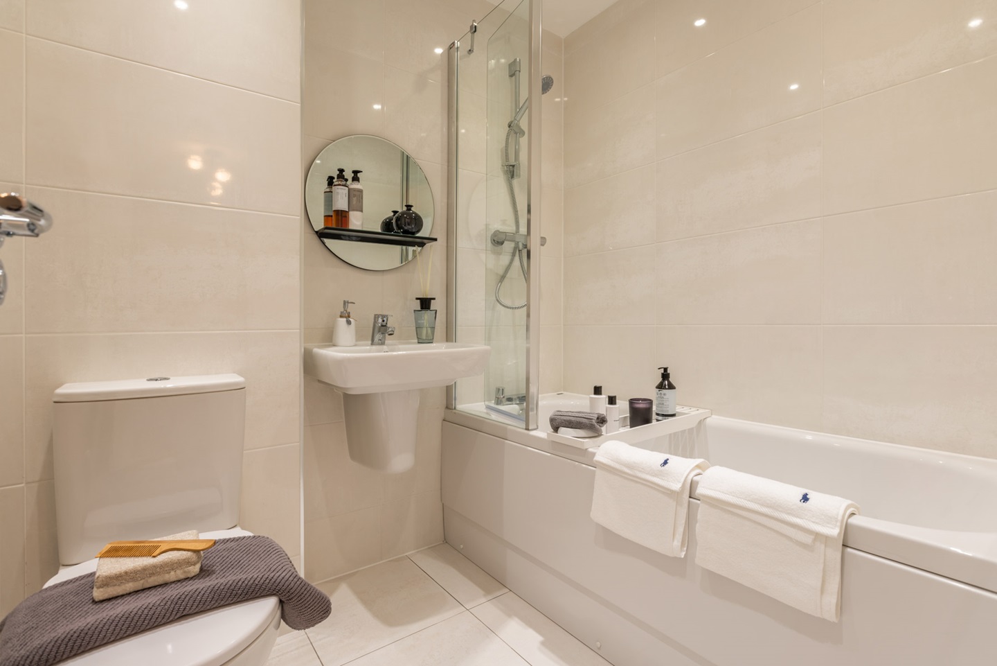 Family bathroom with optional shower over bath