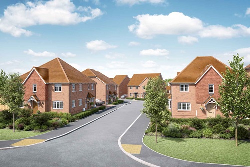 Artist impression of a street scene at Coppid View