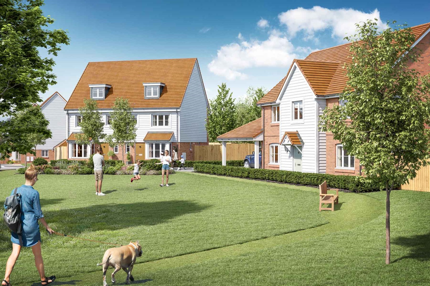 Artist impression of a the green space at Coppid View
