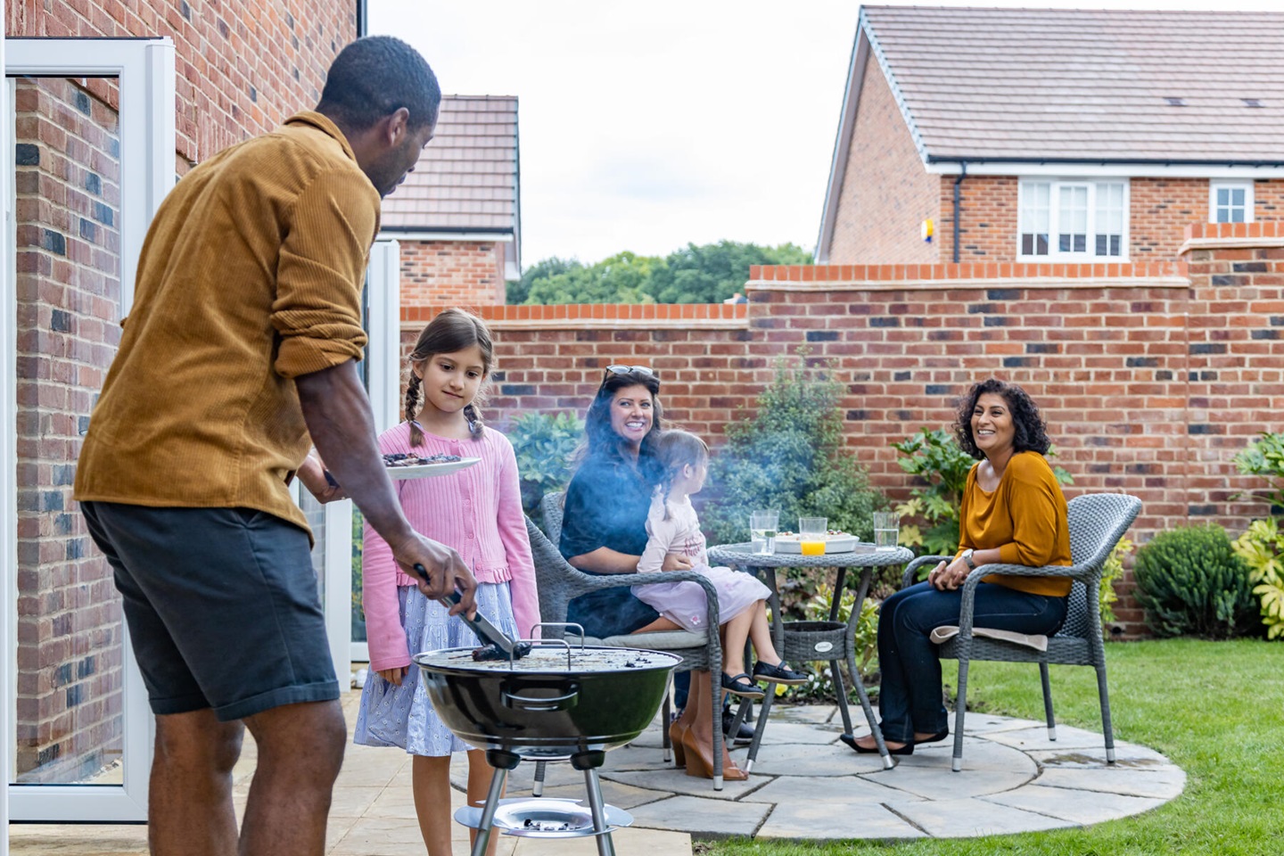 Family BBQ in the garden
