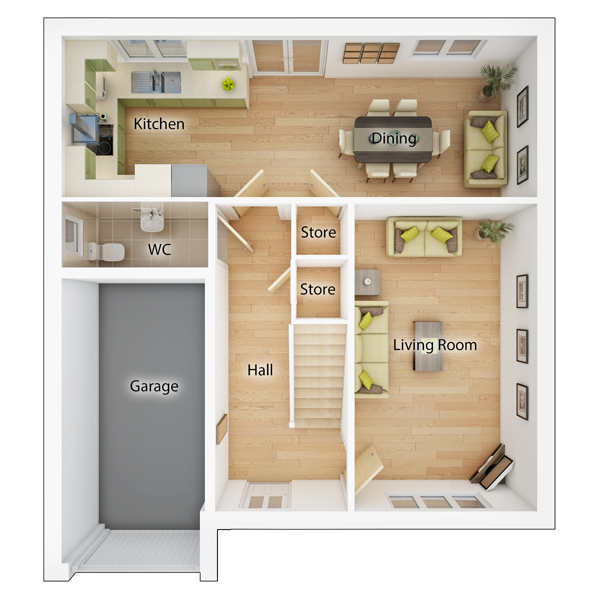 The Geddes ground floor floor plan