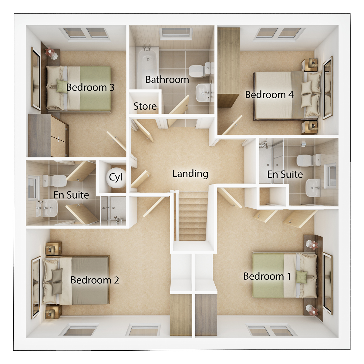 The Geddes first floor floor plan
