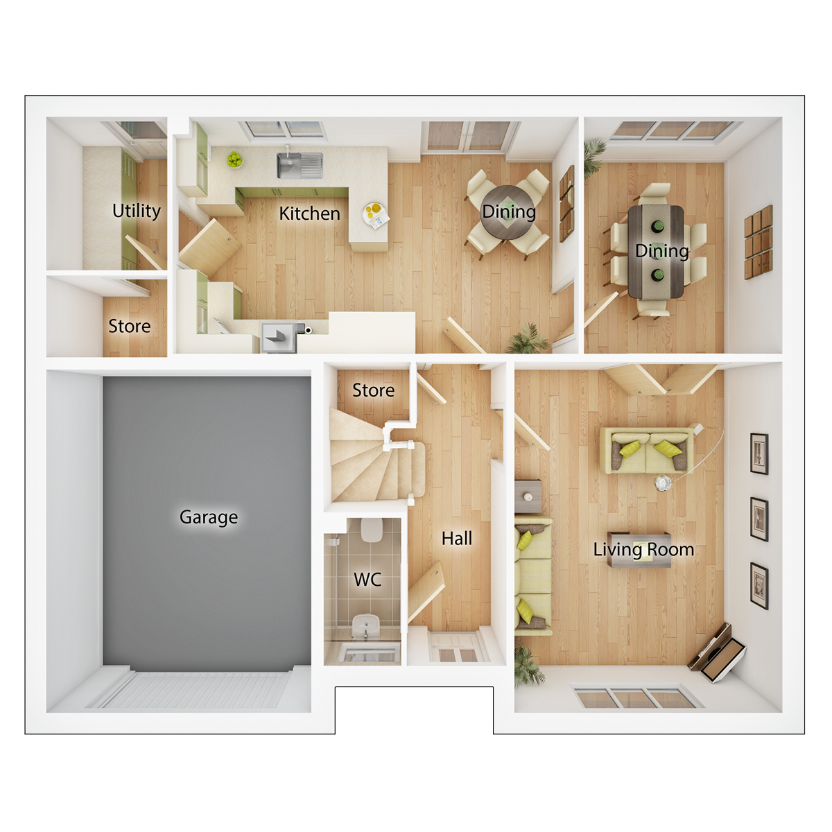 The Wallace ground floor floor plan