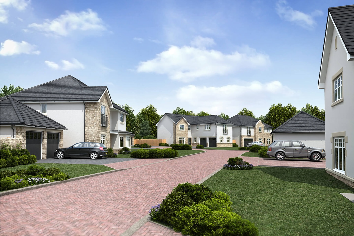 Caledonian Range Street scene CGI Taylor Wimpey
