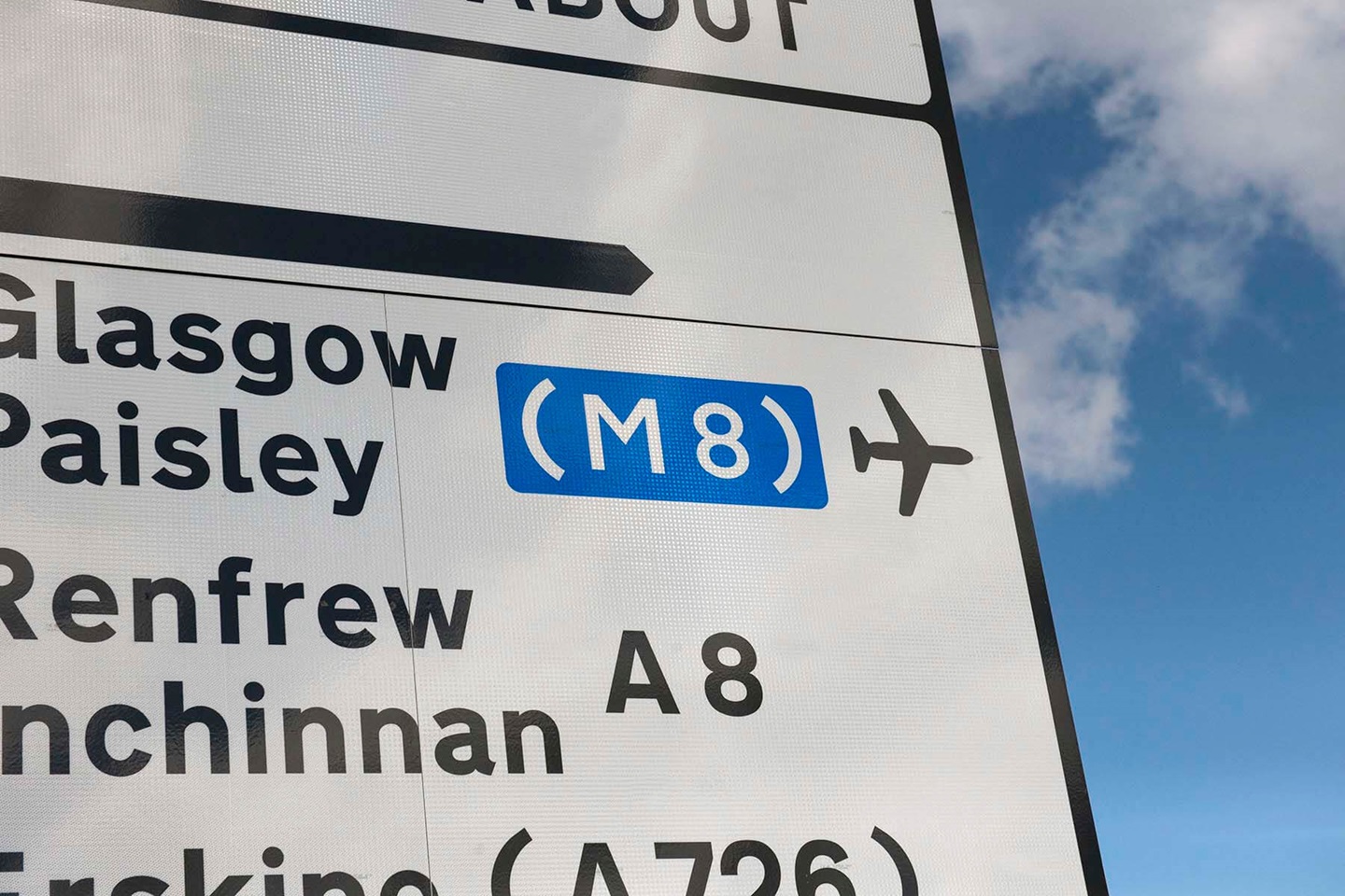 Bishopton motorway sign