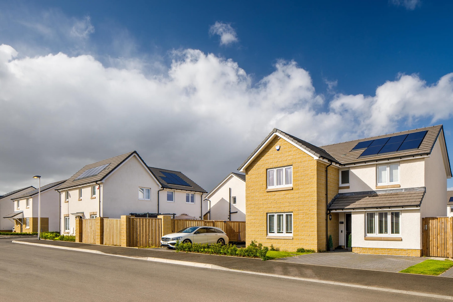 Taylor Wimpey new elevation street scene West Scotland homes