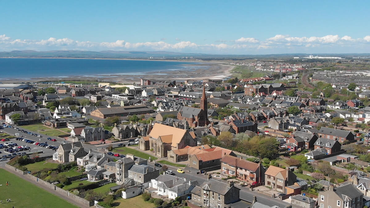 Ariel image of Troon town