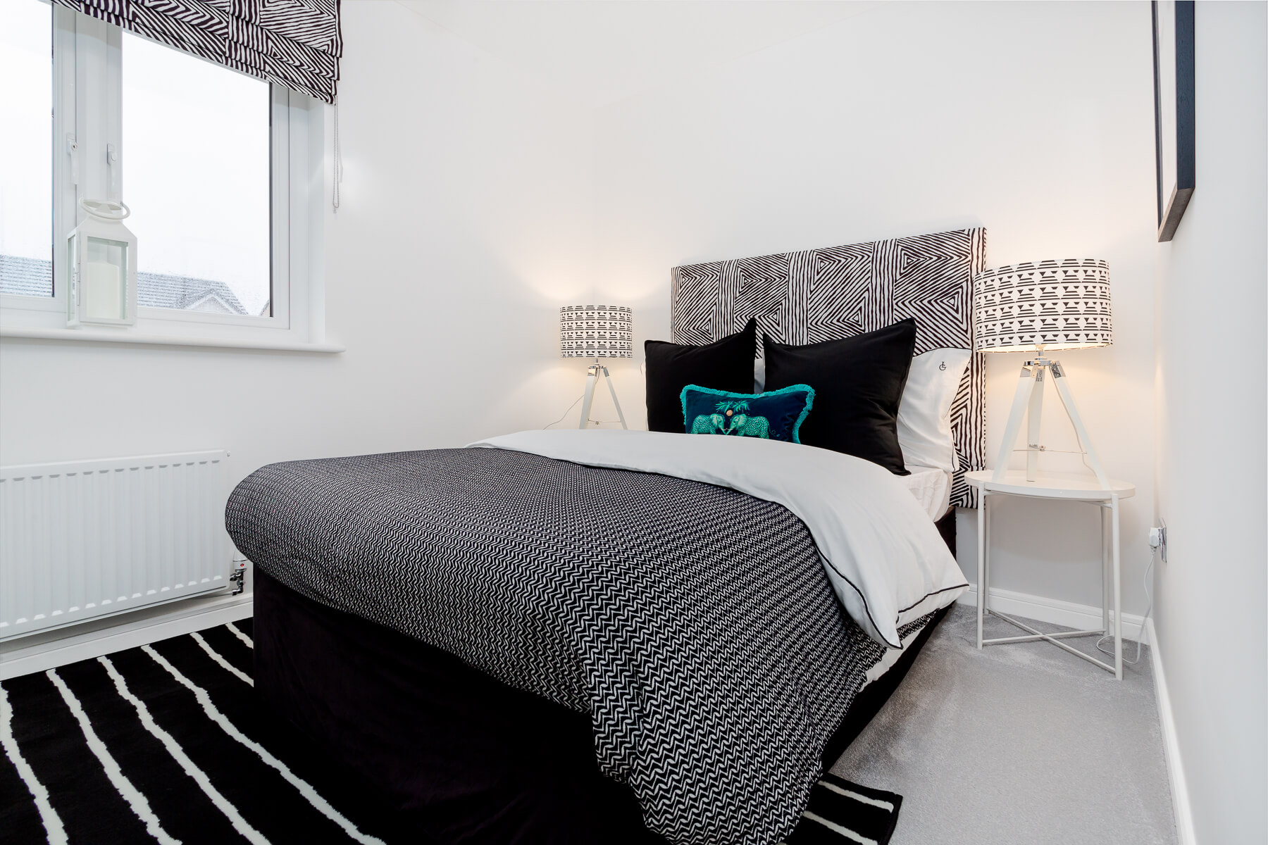 The second bedroom comfortably fits a double bed