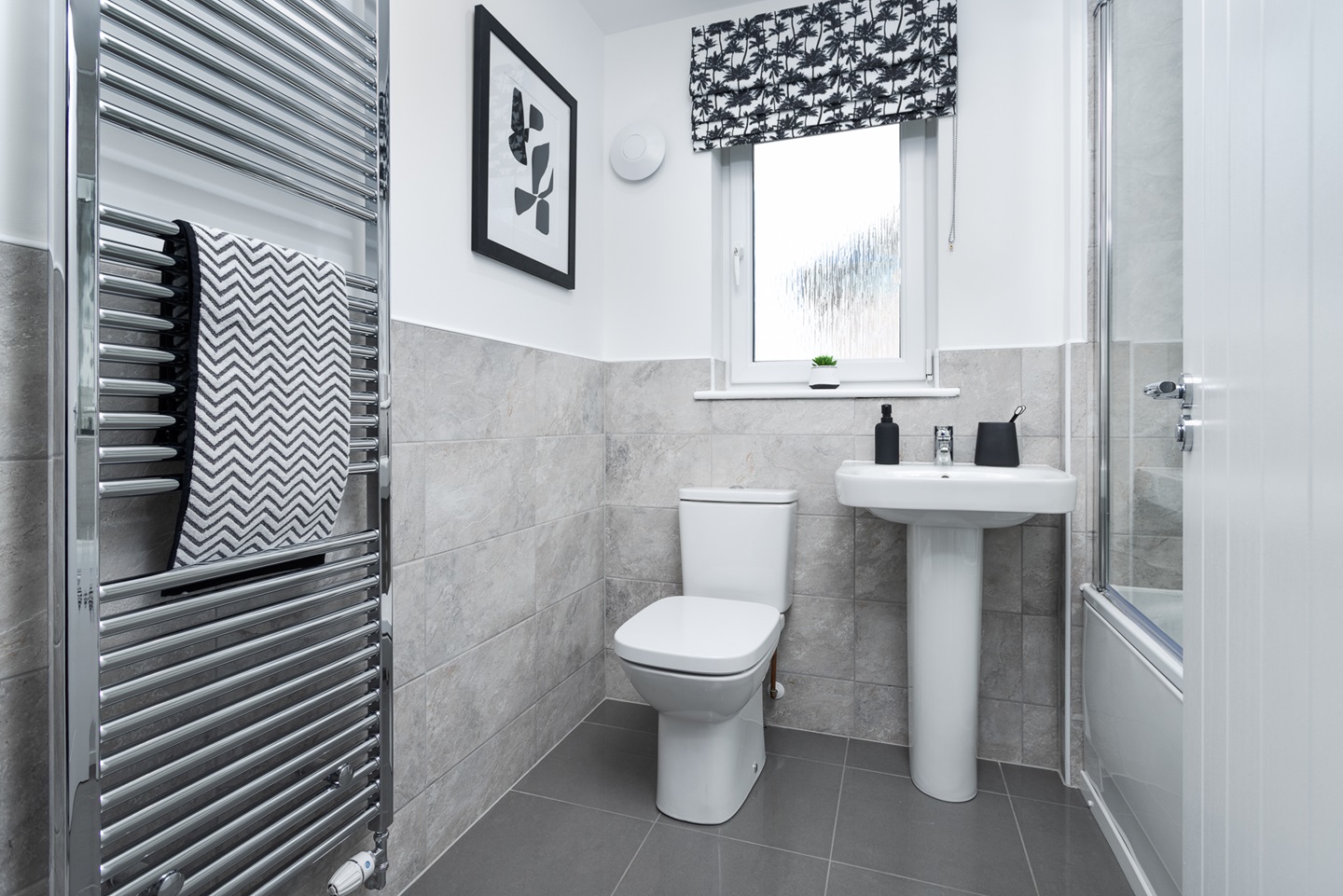 The bathroom in the Andrew home