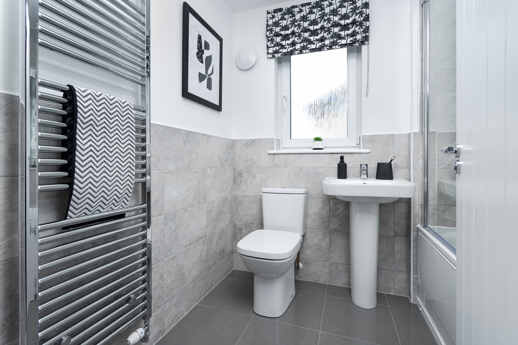 The bathroom in the Andrew home