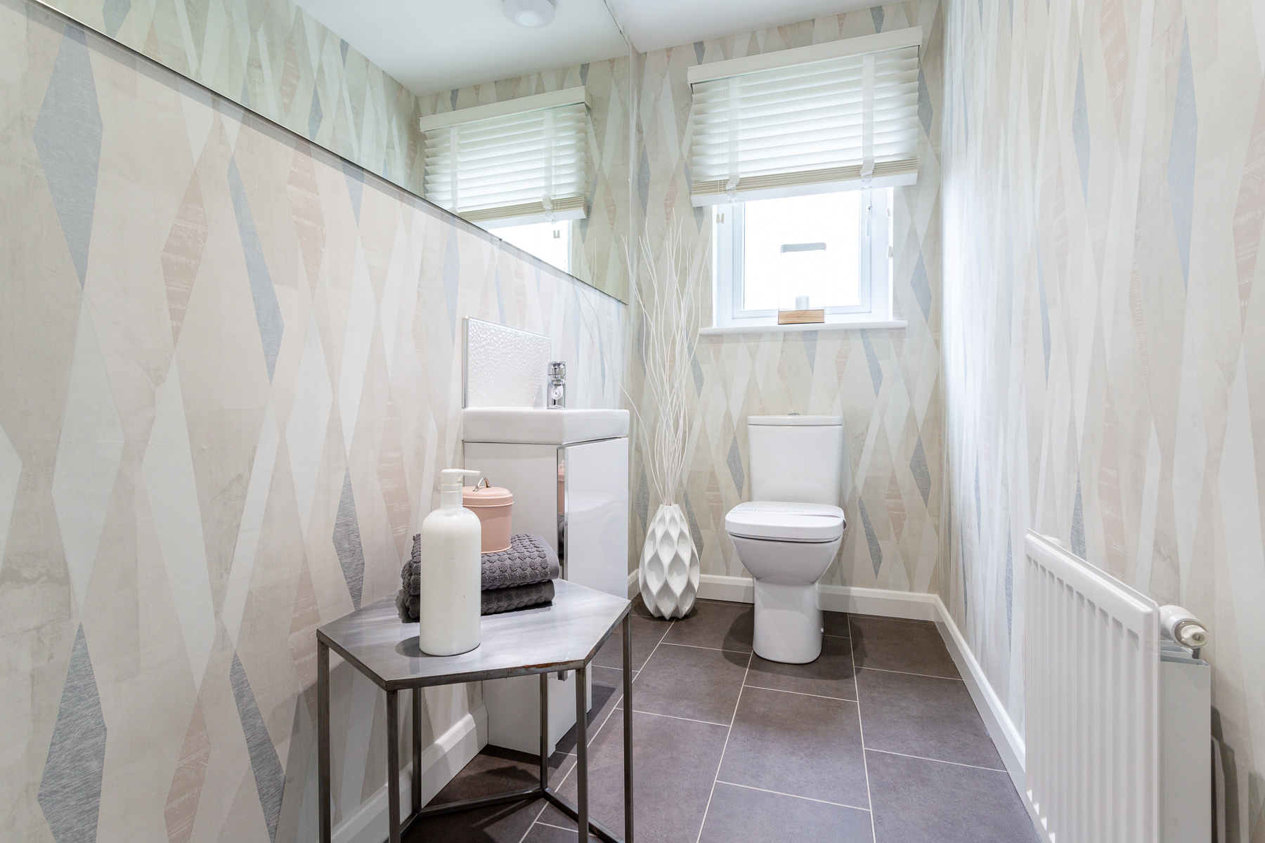 With convenient downstairs toilet