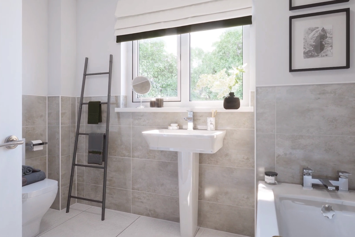 The bathroom in the Chalmers home