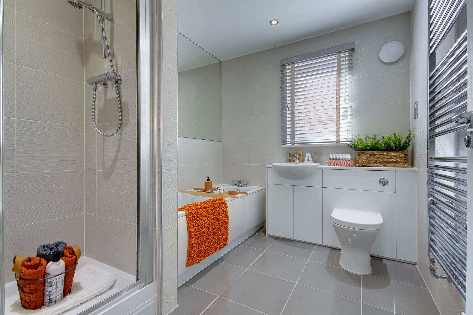 The bathroom in the Fraser home
