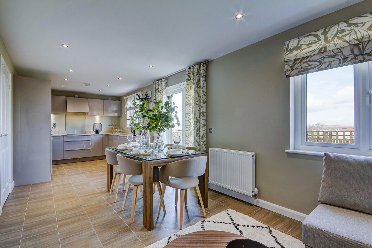 The kitchen dining area in the Geddes home