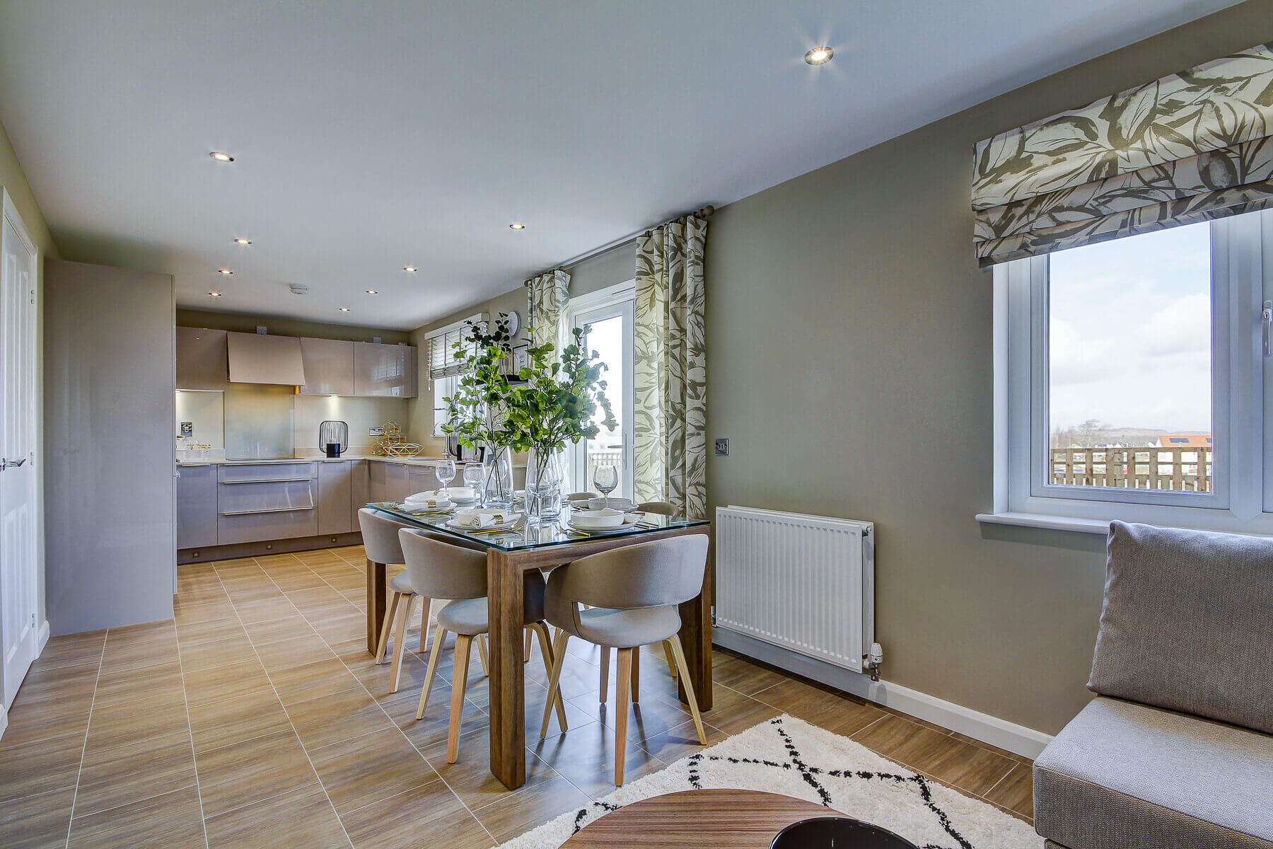 The kitchen dining area in the Geddes home
